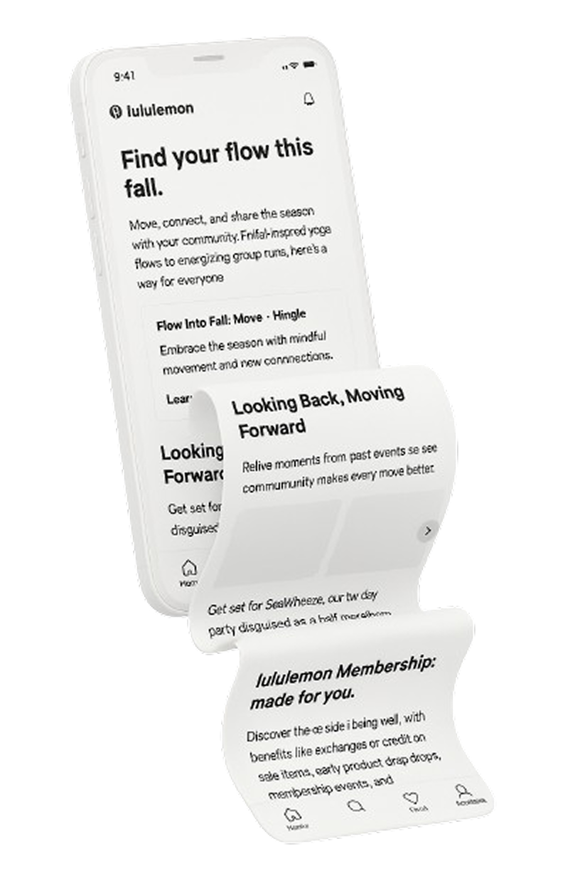 lululemon community app mockup