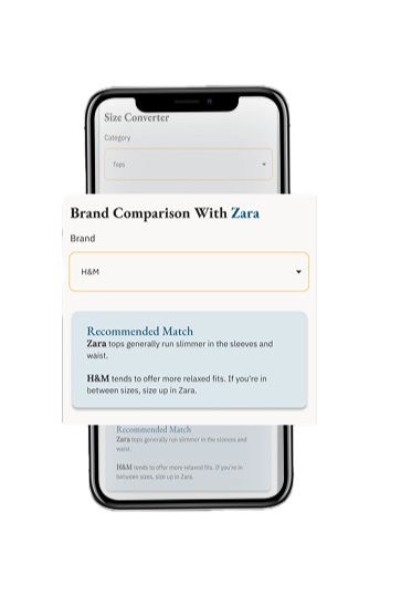 App screen, brand compare